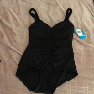 Black one piece swim suit